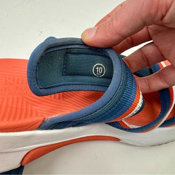 Mark Nason Modern Jogger 2.0 Bonnie sandal orange navy wedge platform 10 - Picture 8 of 9